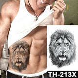 Waterproof Temporary Tattoo Sticker Lion Family Flash Tatto Tiger Wolf Moon Crown Flower Body Art Arm Fake Tatoo Men Women