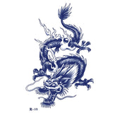 Waterproof Temporary Tattoo Sticker Red Dragon Pattern Men's and Women's Arm Body Art Fake Tattoo