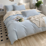 heart four-piece Brushed Washed Cotton Green Bed Set Flat Sheet Pillowcase Quilt Cover Bed Linen Flower Duvet Covers