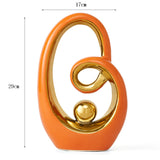 Abstract Ceramic Sculpture Golden Statue Modern Home Decoration Living Room Desktop Office Decoration Accessories Crafts Gift
