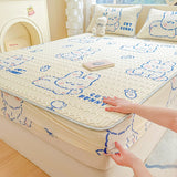 High Quality Thicken Latex Fitted Bed Sheet Set for Summer Cool Own Bed Mat Kit Soft Breathable Cooling Mattress Protector Cover