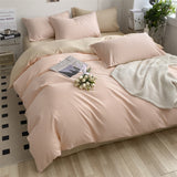 heart four-piece Brushed Washed Cotton Green Bed Set Flat Sheet Pillowcase Quilt Cover Bed Linen Flower Duvet Covers