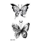 Waterproof Temporary Tattoo Stickers Butterfly Snake Rose Flower Gun Dark Flash Small Women Body Art Wrist Neck Fake Tattoos Men