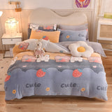 Winter Duvet Cover Thick Fleece Warm Flannel Coral Double Sided Velvet Bedding Single Double Queen King Size Quilt Cover