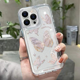 For iPhone 11 Case iPhone 14 Pro Max Case For 13 iPhone 13 Pro Max 12 Pro XS Max XR 14 Plus 7 8 SE Clear Flower Shockproof Cover