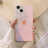 Luxury Matte Transparent Phone Case For iPhone 11 12 13 14 Pro Max XS X XR 7 8 Plus SE  Mini Laser Bumper Back Cover