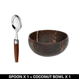 Natural Coconut Bowl Wooden Handmade Coconut Bowls for Eating Tableware with Spoon Dessert Fruit Salad Mixing Rice 12-15cm