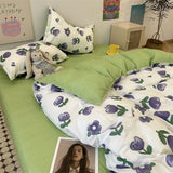Ins Style Bedding Set Fashion Solid Color Washable Duvet Cover Pillowcases Sheet for Student Dormitory Soft Home Textile