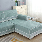 Quilted thicken sofa seat cover sofa cushion towel lace embroidery couch sofa slipcover living room furniture protector