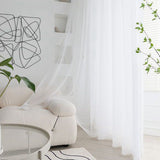 White Curtains Modern Solid Color Sheer Curtains for Living Room Bedroom Balcony Transparent Window Blinds Wedding Decor