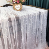 INS Wedding Birthday Tulle Pearl Tablecloth Extra Large Party Prom Background Cloth Photo Prop Chic Buffet Banquet Table Decor