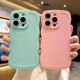 Simple Solid Wave Pattern Soft Shell Phone Case For iphone 14 13 12 11 Pro Max X XR XSMAX 7 8 Plus TPU Case Cover new products