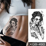 Waterproof Temporary Tattoo Sticker Black Dragon Snake Totem Peony Rose Flower Flash Tatto Women Men Arm Body Art Fake Tattoos