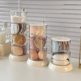 Rotary powder puff storage box Transparent dust-proof multi-layer round air cushion cosmetic cotton beauty egg storage shelf