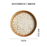 Handwoven Rattan Tray Bread Woven Storage Baskets Fruit Cake Snacks Round Picnic Basket Dinner Serving Trays Kitchen Supplies