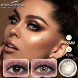 Natural Color Contact Lenses for Eyes 2pcs Gray Eyes Lenses Yearly Fashion Brown EyeContacts Lens Colored Eye Contacts