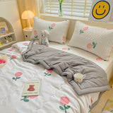 Summer Bed Sheet Set with Pillows Case Latex Mat Air Conditioned Quilt Bedding Set Bedspread Bedroom Single bed 120