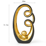 Abstract Ceramic Sculpture Golden Statue Modern Home Decoration Living Room Desktop Office Decoration Accessories Crafts Gift