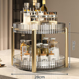 360° Rotating Tray Decorative Tray Organizer Cosmetic Storage Box Kitchen Accessories Snack Seasoning Desktop Multi-layer Shelf