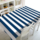 Nordic Literary Plaid Tablecloth Blue Sailor Printing Restaurant Table Table Cover Coffee Wedding Decoration