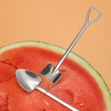 4/8PCS Shovel Spoons Stainless Steel TeaSpoons Creative Coffee Spoon For Ice cream Dessert Scoop Tableware Cutlery set