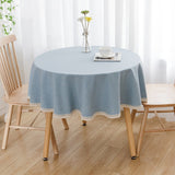 Large Round Tablecloth Waterproof And Oil-Proof Solid Color Cotton And Linen Tablecloth