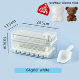 One-button Press Type Ice Mold Box Plastics Ice Cube Maker Ice Tray Mold With Storage Box With Lid Bar Kitchen Accessories