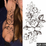 1pc Flower Daffodil Bouquet Women Geisha Waterproof Temporary Tattoos Stickers Body Back Art Sexy Colorful Washable Holiness