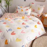 Ins Princess Pink Heart Duvet Cover Home Textile Pillow Case Bed Sheet Kids Girls Bedding Covers Set King Queen Twin Cute Kawaii