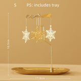 Gold Candlesticks Rotating Tray Christmas Romantic Rotation Spinning Carrousel Tea Light Candle Holder Dinner Wedding Bar Party