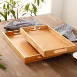 Bamboo Wooden Rectangular Tea Tray Solid Wood Tray trays serving tray Kung Fu Tea Cup Tray Wooden Hotel Dinner Plate