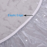 65-180cm Transparent Waterproof Round Elastic Edged Table Cover PVC Home Simple Convient Kitchen Catering Protector Tablecloth