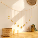 Phase of the Moon Metal Wall Decor Gold Moon Garland Boho Home Decoration Items Bedroom Living Room Wall Hanging Decor Gift