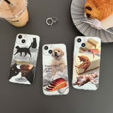 cute bread dog cartoon cat silicone soft back cover for iphone x xr xsmax 7 8 plus 12 mini 13 11 14 pro max phone case conque