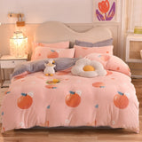 Winter Duvet Cover Thick Fleece Warm Flannel Coral Double Sided Velvet Bedding Single Double Queen King Size Quilt Cover