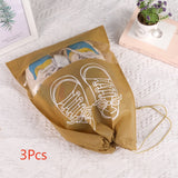 3Pcs Portable Shoes Storage Bag Travel Waterproof Drawstring Pocket Shoes Storage Bag  Closet Organizer Clothing Classified Bag