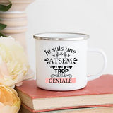 Print Mugs Creative Coffee Cups Drinks Water Milk Cup Enamel Mug School Home Handle Drinkware Gifts