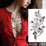 Waterproof Temporary Tattoo Sticker Black Dragon Snake Totem Peony Rose Flower Flash Tatto Women Men Arm Body Art Fake Tattoos