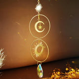 Crystal Sun and Moon Crystals Prism Rainbow Sun Catcher Garden Decoration Hanging Sundrop Window Patio Ornament