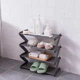 Multi-Layer Z-Shaped Shoes Rack Entrance Hall Stainless Steel Storage Shelf For Shoes Book Home Shoe Storage Rack Save Space 1PC