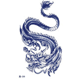 Waterproof Temporary Tattoo Sticker Red Dragon Pattern Men's and Women's Arm Body Art Fake Tattoo