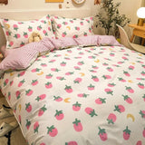 Ins Princess Pink Heart Duvet Cover Home Textile Pillow Case Bed Sheet Kids Girls Bedding Covers Set King Queen Twin Cute Kawaii