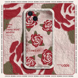 Oil Painting Flower Collection Phone Case For iPhone 14 13 12 11 Pro Max Mini X XS XR 7 8 Plus New Strawberry Flower iPhone Case