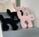 Cartoon Kawaii Walking Black Cat Pillow Back Cushion Desk Sofa Home Decor Kids Child Birthday Present Gift
