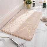 Bath Mats for Bathroom Luxury White and Gold Non Slip and Soft Bathroom Rug Absorbent Bath Rug Decor for Kitchen Indoor