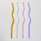 Glass Straws Twist Reusable Straws Heat Resistant Glass Straw Drinking Milk Tea Long Stem Glass Staw