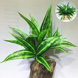 35CM 3 Fork Artificial Desktop Fake Plants Green Plastic Palm Tree Bunch Flower Material Office Living Room Christmas Home Decor