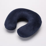 Travel Office Headrest U-shaped Inflatable Short Plush Cover + PVC Inflatable Pillow Pillow Support Cushion Neck Pillow 9 Colors
