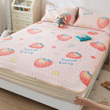 Summer Latex Ice Mat Bed Mattress Cool Cartoon Mattress Pad Air Conditioner Soft Cool Bedding Set Non-slip Pad 150