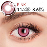 1 Pair Cosmetic Color Lens Korea Cosplay Big Eyes Contact Lens Diameter Large Pink Lens